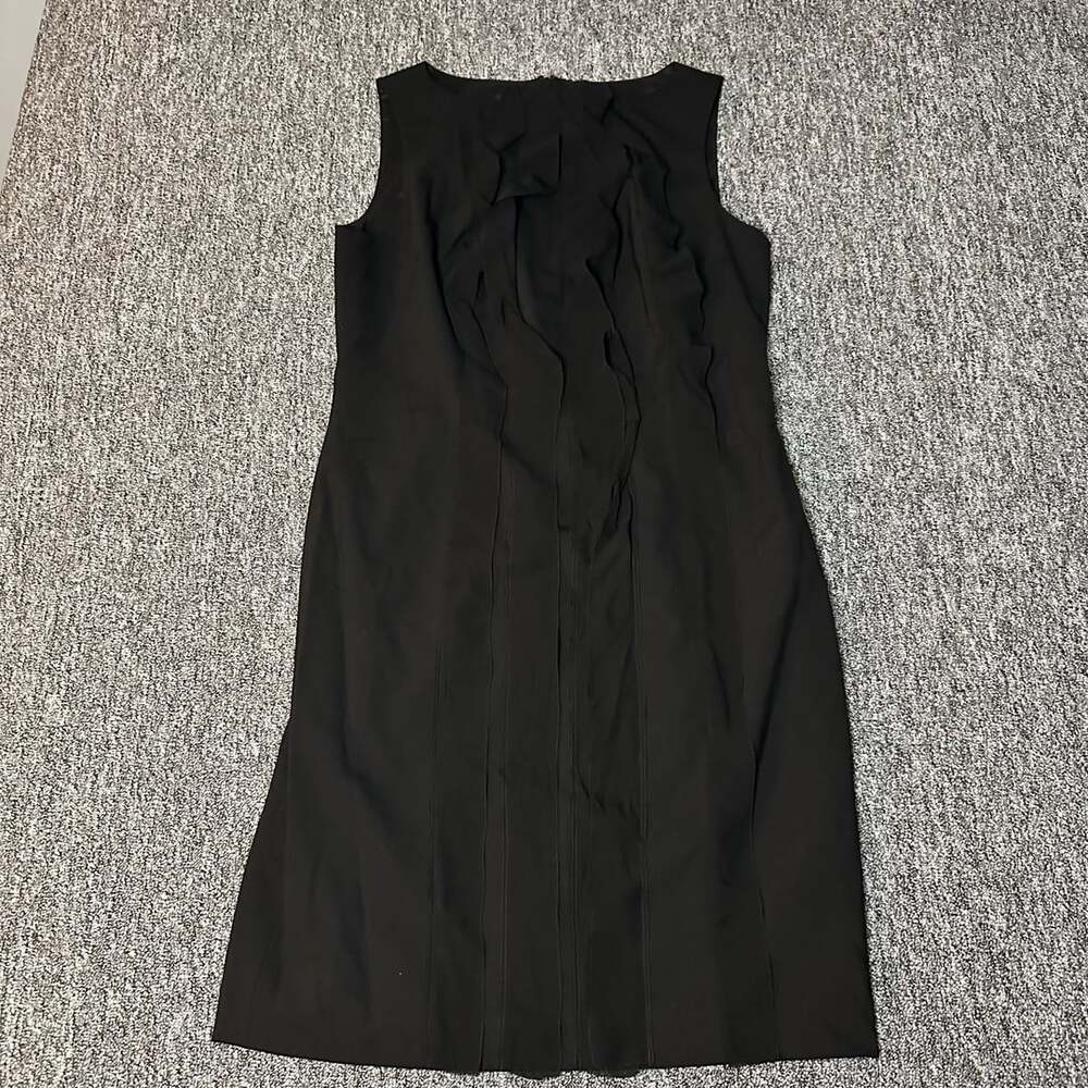 Ann Taylor Virgin Wool and Silk Ruffle Sheath Dress Black NWOT